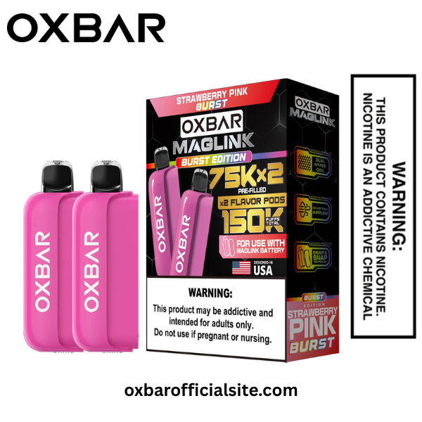 Strawberry Pink Burst Oxbar Maglink Nixodine Pod 75K