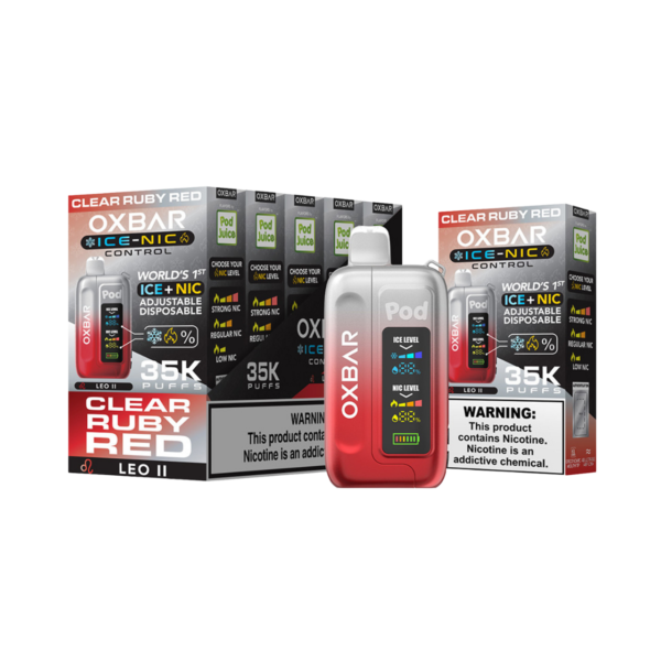 Oxbar Ice Nic Control 35K Clear Ruby Red – Disposable Pod 5% Nic