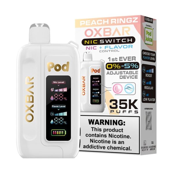 OXBAR NIC CONTROL 35K PUFFS DISPOSABLE - PEACH RINGZ