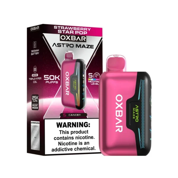 Strawberry Star Pop Oxbar Astro Maze 50K