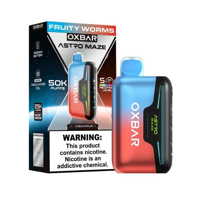 Oxbar Astro Maze 50K Fruity Worms Disposable 1 Oxbar Astro Maze 50K Fruity Worms Disposable