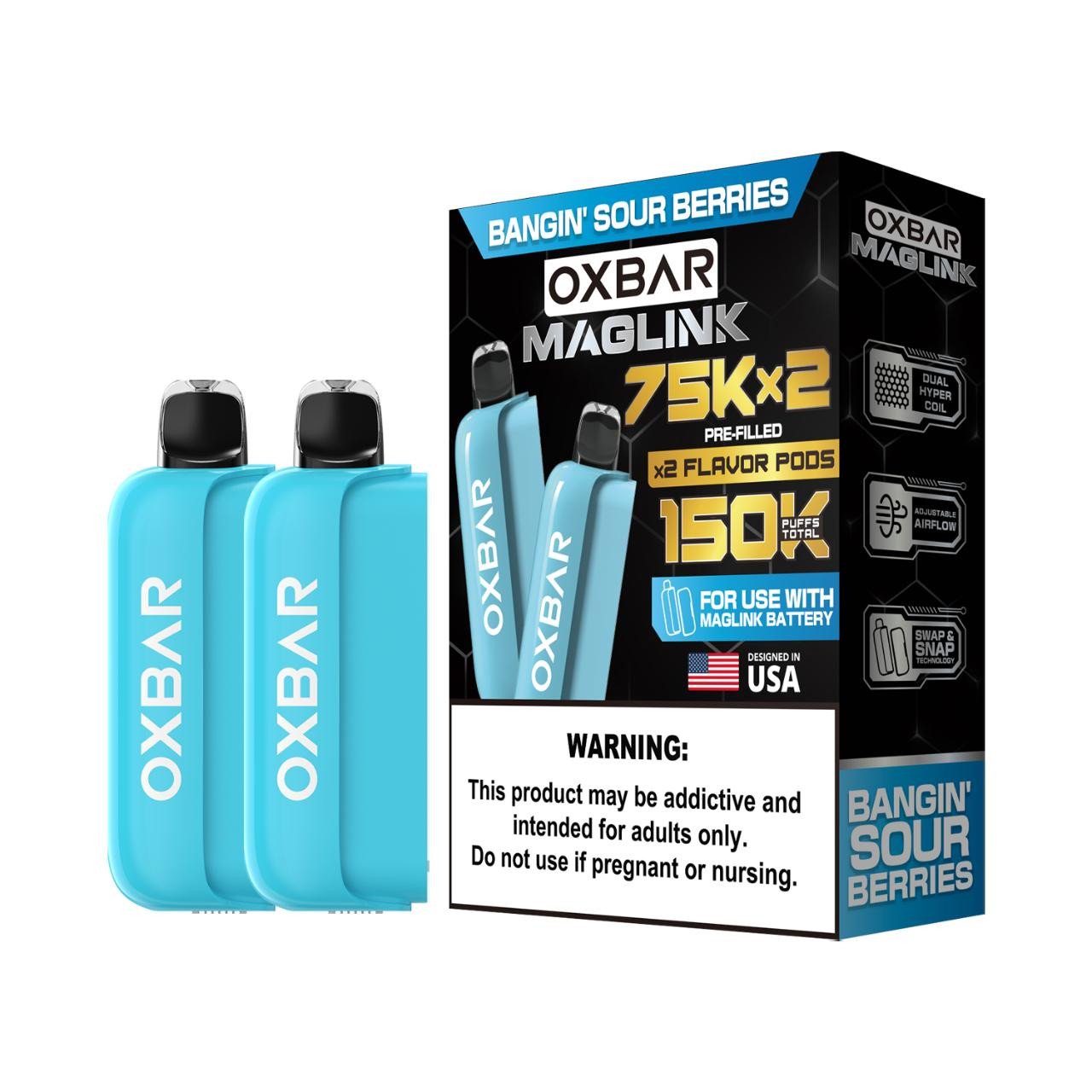Bangin Sour Berries - Oxbar Maglink Nixodine Pod 75K Puffs (Only Pod) 1 Bangin Sour Berries - Oxbar Maglink Nixodine Pod 75K Puffs (Only Pod)