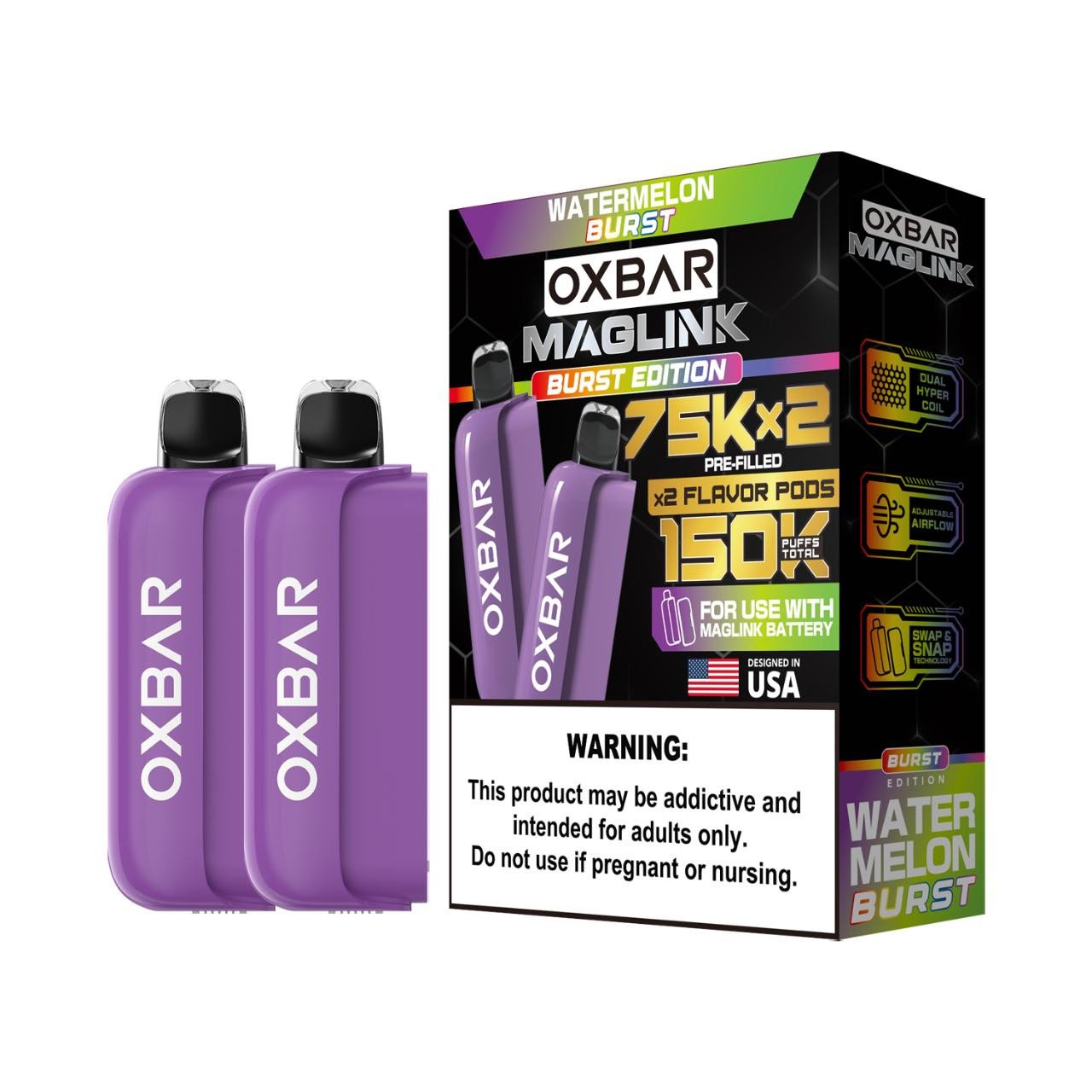 Watermelon Burst - Oxbar Maglink Nixodine Pod 75K Puffs (Only Pod) 1 Watermelon Burst - Oxbar Maglink Nixodine Pod 75K Puffs (Only Pod)